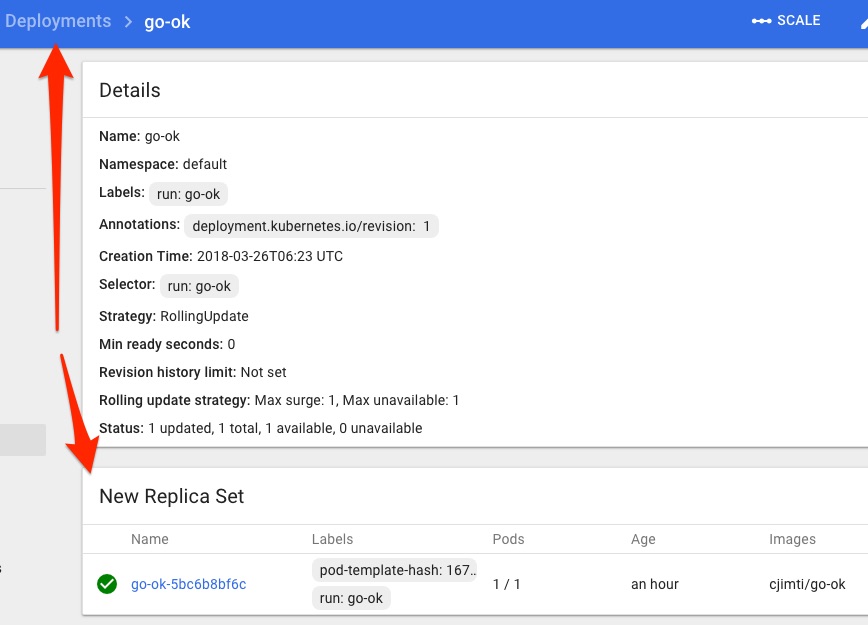 k8s dashboard deployment details