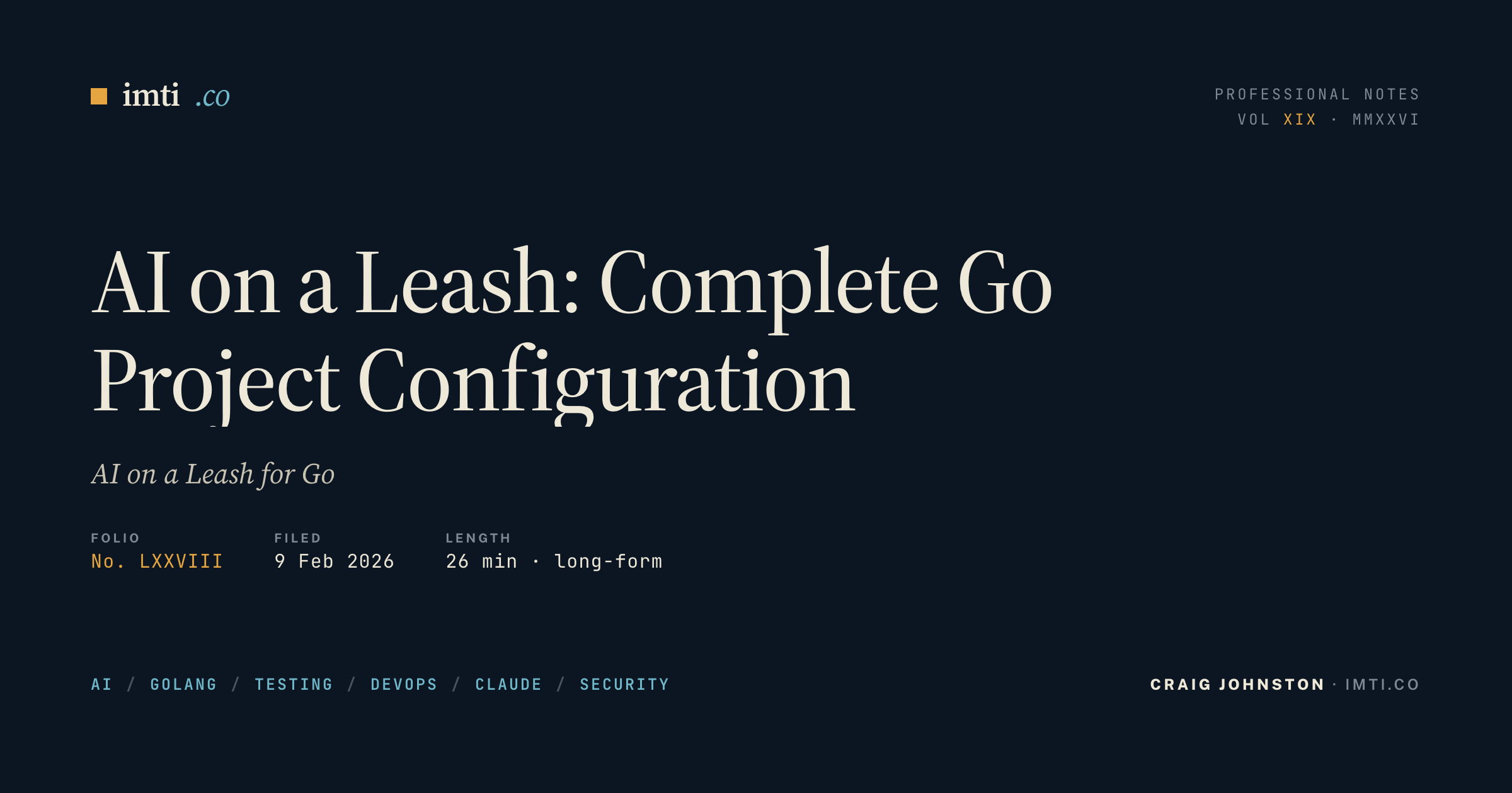 AI on a Leash: Complete Go Project Configuration - IMTI
