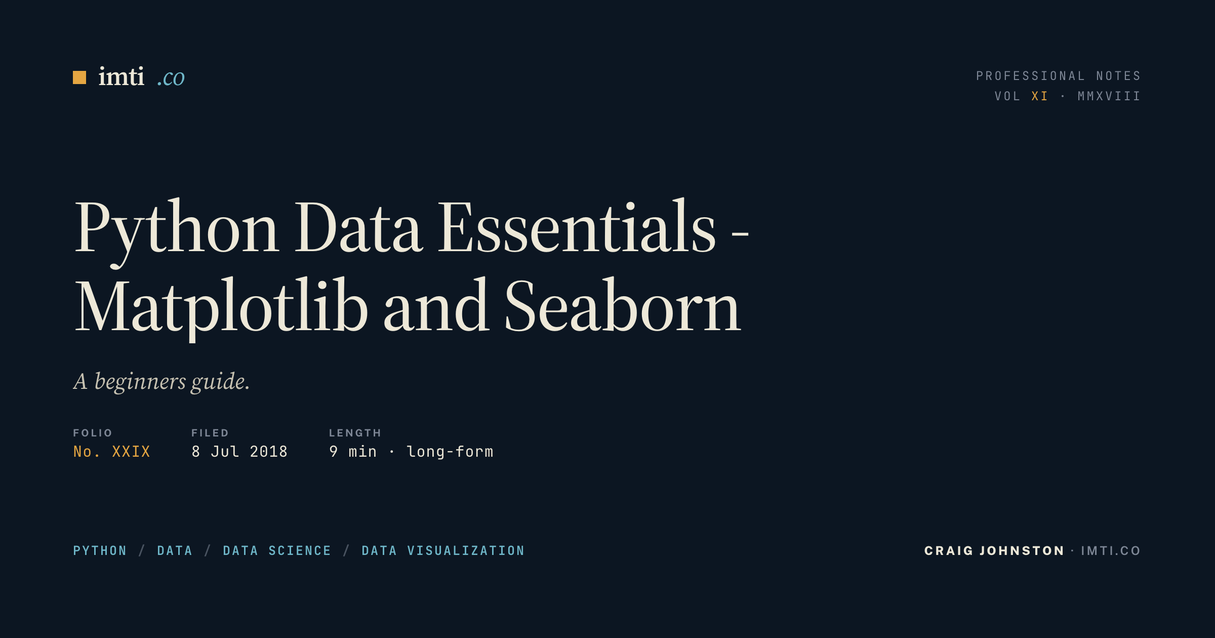 Python Data Essentials - Matplotlib and Seaborn - IMTI