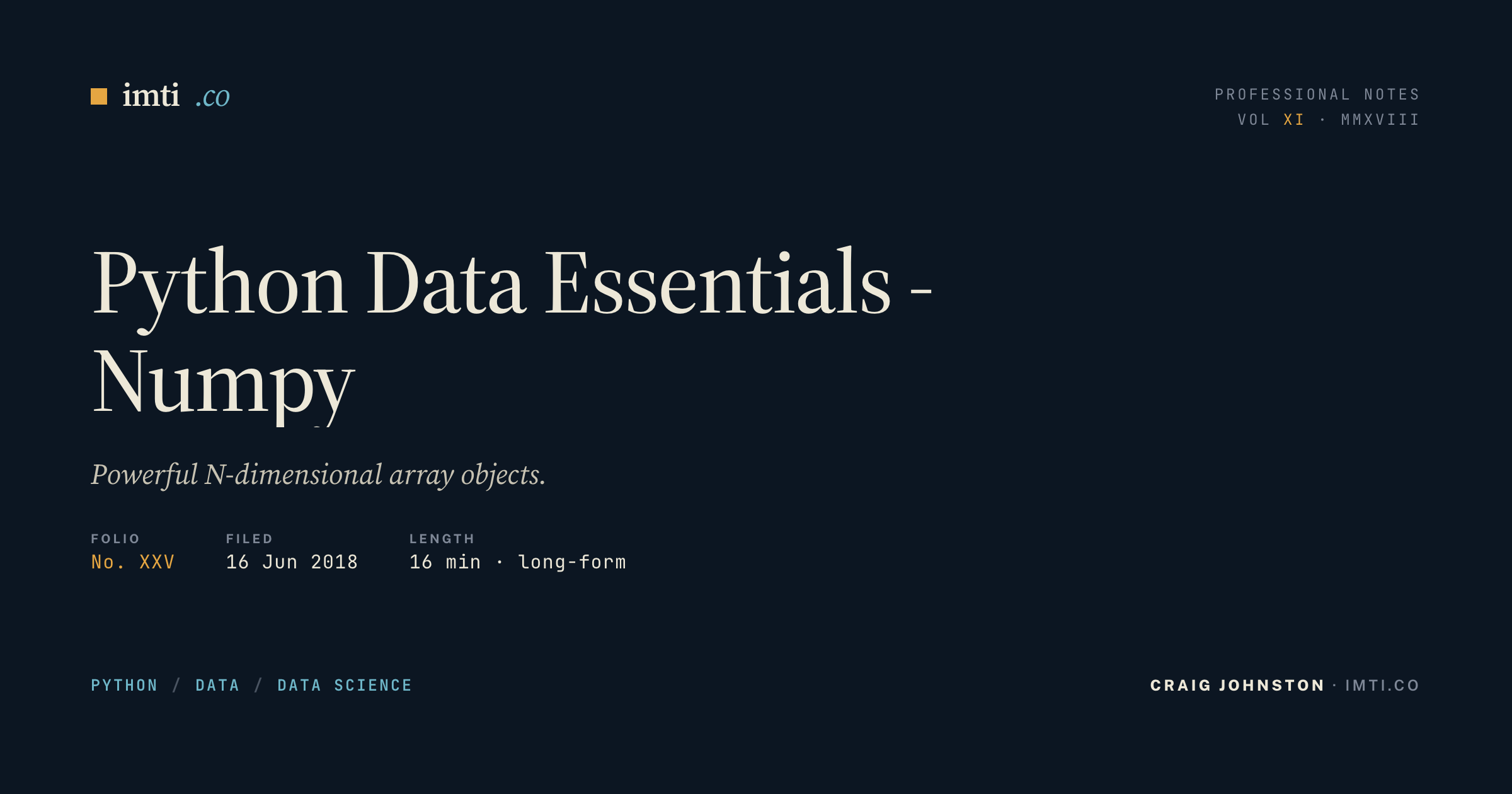 Python Data Essentials - Numpy - IMTI